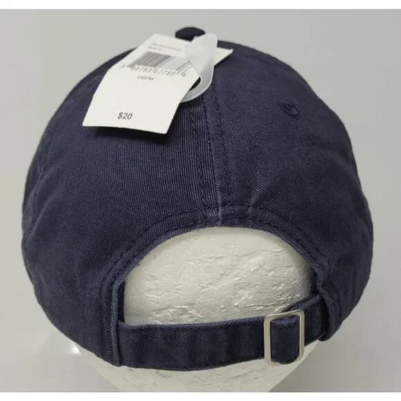 Campground Hat Men Navy Blue Summer Camping, Cotton Woven Embroidered Adjustable - Picture 3 of 5